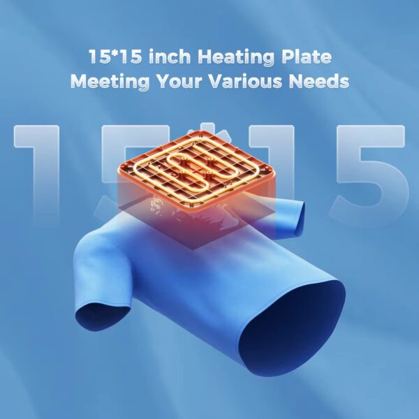 H3.4-01/15x15 Heat Press Machine for T-Shirts - 1200W Fast Heating Sublimation Printer with Accurate Temperature Control & Easy-to-Use UI