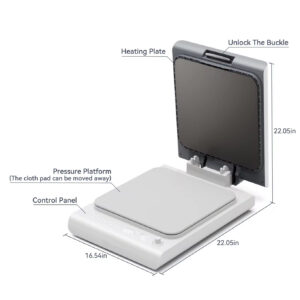 H3.4-01/15x15 Heat Press Machine for T-Shirts - 1200W Fast Heating Sublimation Printer with Accurate Temperature Control & Easy-to-Use UI - Image 4