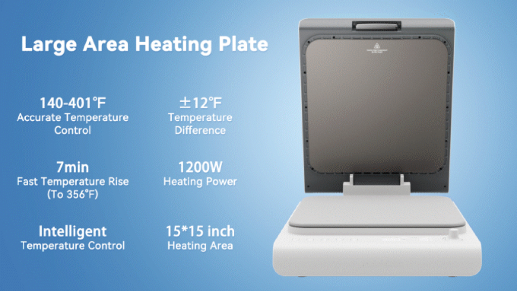 H3.4-01/15x15 Heat Press Machine for T-Shirts - 1200W Fast Heating Sublimation Printer with Accurate Temperature Control & Easy-to-Use UI - Image 7