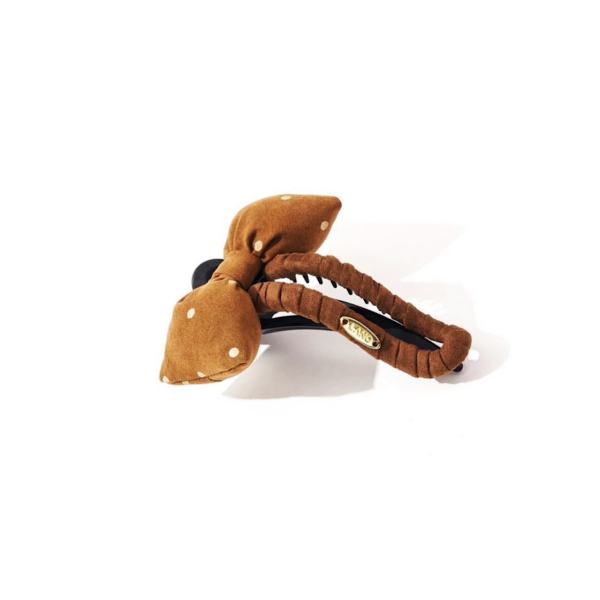 A06.1-01/Polka Dot Bow Large Claw Hair Clip - Trendy 2025 Design for Thick Hair