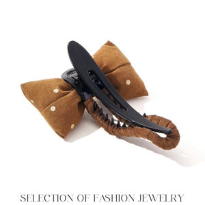 A06.1-01/Polka Dot Bow Large Claw Hair Clip - Trendy 2025 Design for Thick Hair - Image 2