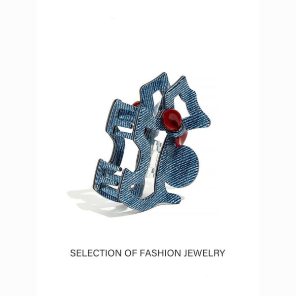 A06.1-02/Denim Blue Puppy Claw Hair Clip - Mini Style for Fine Hair & Half-Updos