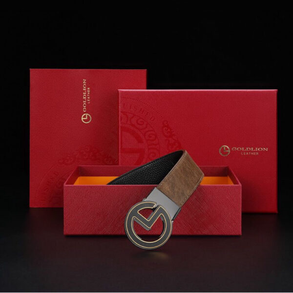 A05-02/Men's Genuine Leather Smooth Buckle Belt – Business & Casual Versatile Style