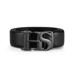 Men's Top-Grain Leather Automatic Buckle Belt – Modern Business & Casual Style
