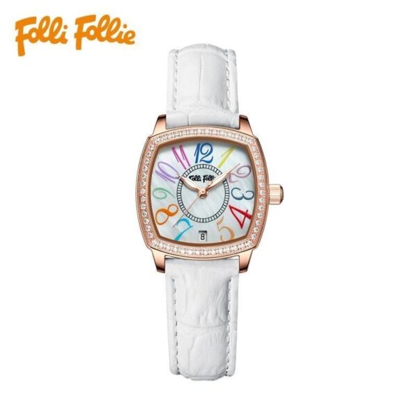 A07-04/Elegant Barrel-Shaped Women's Watch with Leather Strap and Crystal Bezel