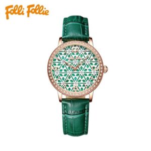 Chic Openwork Dial Women's Watch with Crystal Bezel and Leather Strap