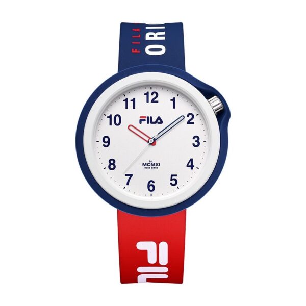 Vibrant Two-Tone Sport Watch with Bold Numerals and Silicone Strap