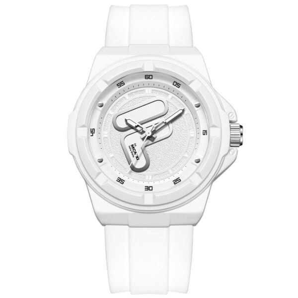 Monochrome Sport Watch with Luminous Dial and Silicone Strap
