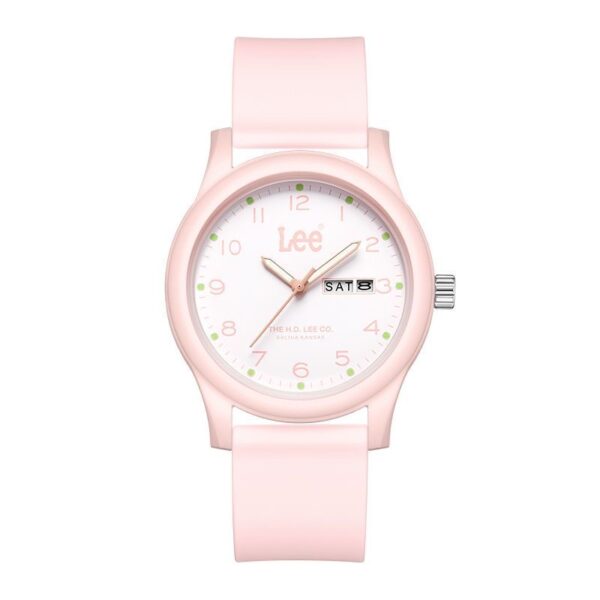 A07-10/Minimalist Round-Case Watch with Date-Day Display and Silicone Strap