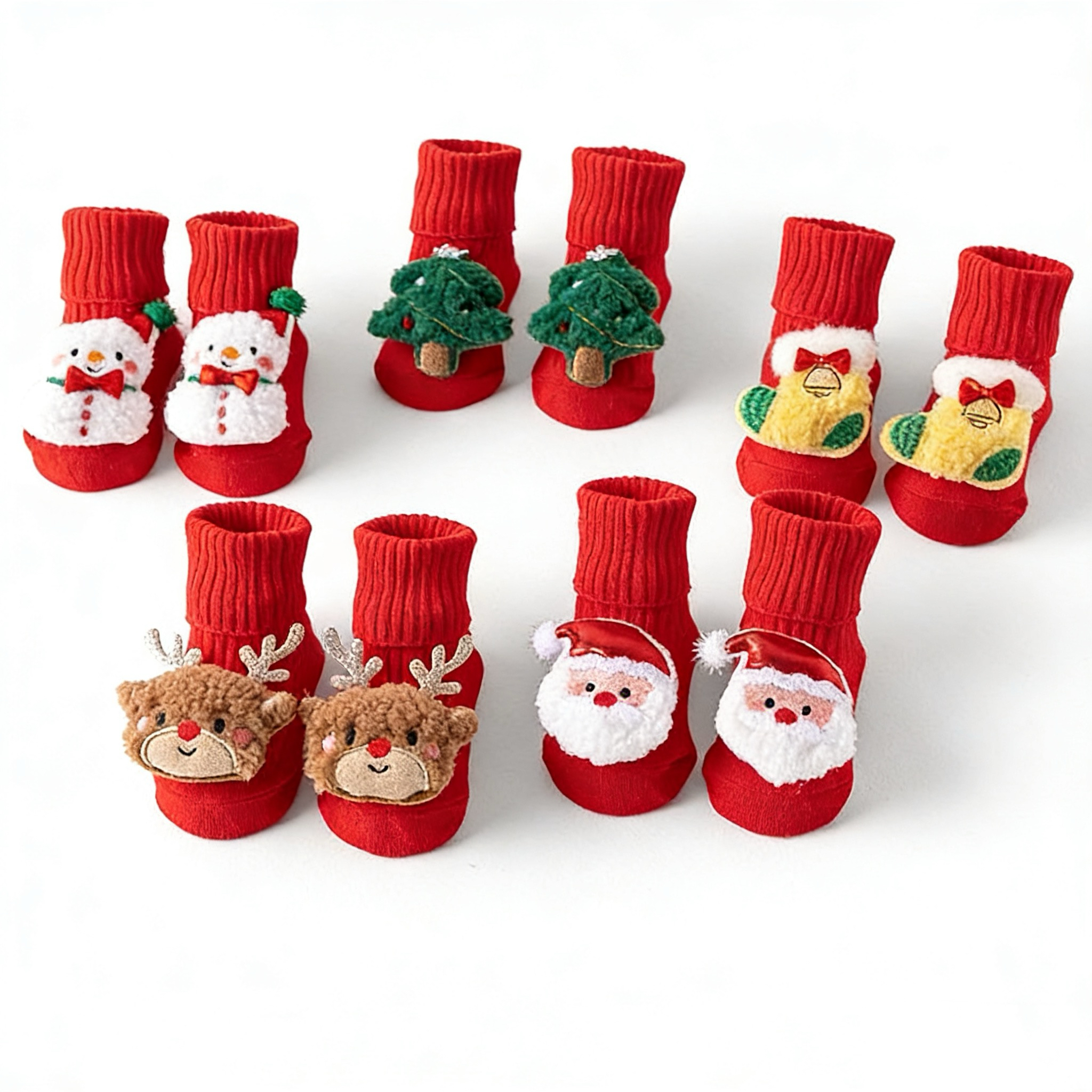 B02.4-04/Baby Christmas Socks Non-slip Cotton Infant Sock 0-24M - Image 1