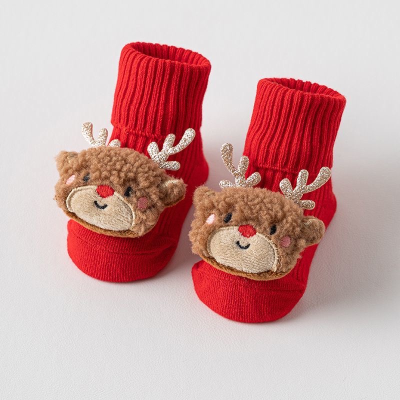 B02.4-04/Baby Christmas Socks Non-slip Cotton Infant Sock 0-24M - Image 2