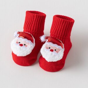 B02.4-04/Baby Christmas Socks Non-slip Cotton Infant Sock 0-24M - Image 3