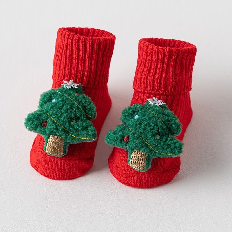 B02.4-04/Baby Christmas Socks Non-slip Cotton Infant Sock 0-24M - Image 4
