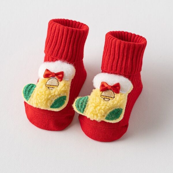 B02.4-04/Baby Christmas Socks Non-slip Cotton Infant Sock 0-24M