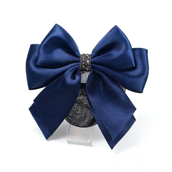 A06.2-03/Satin Bow Hair Net - Luxury Mesh Hair Bun Cover for Professional Women