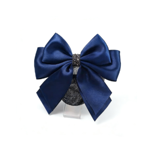 A06.2-03/Satin Bow Hair Net - Luxury Mesh Hair Bun Cover for Professional Women