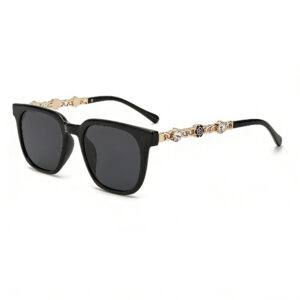 A08-07/G&M Vintage Camellia Diamond Sunglasses - UV Protection Square Sun Glasses for Men & Women
