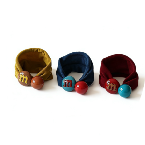 A06.3-01/3-Pack M Bean Hair Ties - No-Scrunch Elastic Hair Bands for Women