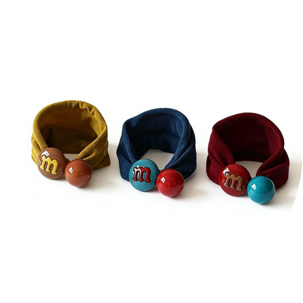 A06.3-01/3-Pack M Bean Hair Ties - No-Scrunch Elastic Hair Bands for Women