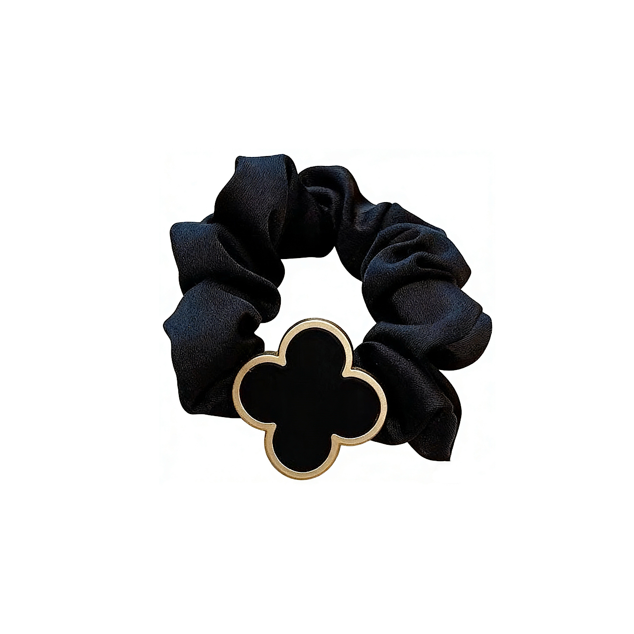 A06.3-03/Four-Leaf Clover Scrunchie - Elastic Hair Tie for Women - Image 2