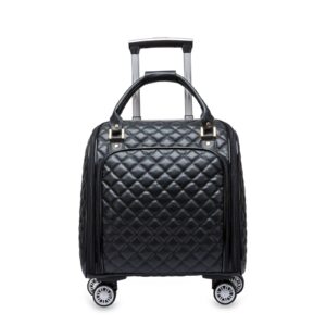 A09.1-03/Quilted Pattern Carry-On Luggage Lightweight Suitcase with Spinner Wheels & Lock