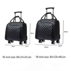 A09.1-03/Quilted Pattern Carry-On Luggage Lightweight Suitcase with Spinner Wheels & Lock - Image 3