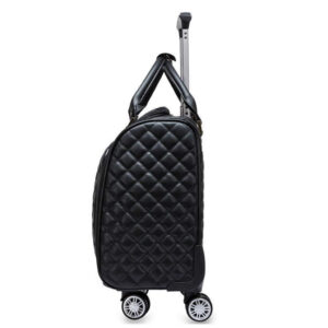 A09.1-03/Quilted Pattern Carry-On Luggage Lightweight Suitcase with Spinner Wheels & Lock - Image 4
