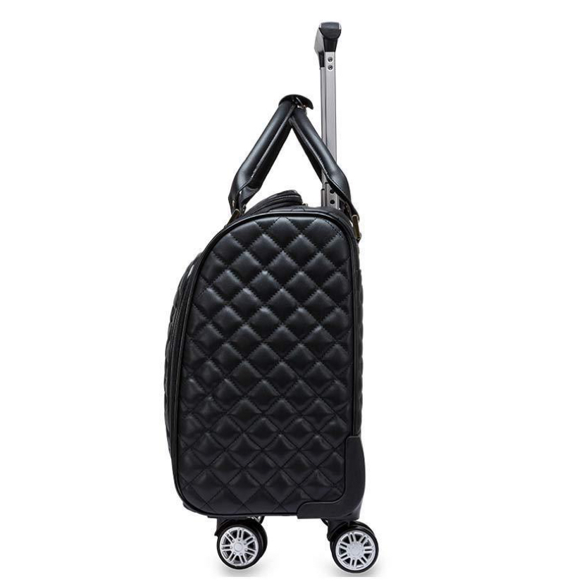 A09.1-03/Quilted Pattern Carry-On Luggage Lightweight Suitcase with Spinner Wheels & Lock - Image 4