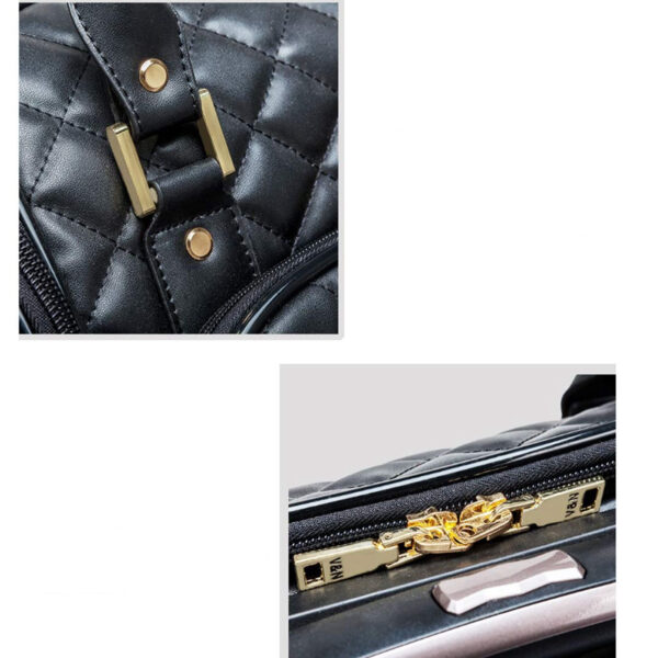 A09.1-03/Quilted Pattern Carry-On Luggage Lightweight Suitcase with Spinner Wheels & Lock
