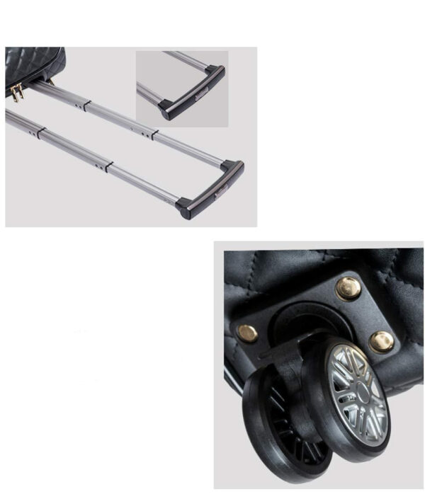 A09.1-03/Quilted Pattern Carry-On Luggage Lightweight Suitcase with Spinner Wheels & Lock