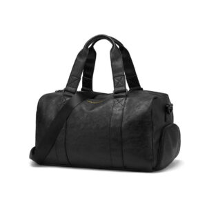 A09.2-01/Large Capacity Travel Duffle Bag PU Leather Gym Tote with Adjustable Strap