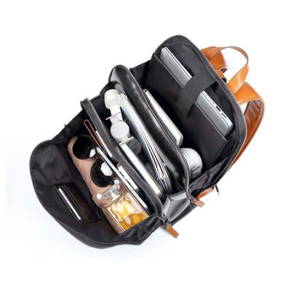 A09.3-03/Leather Multifunctional Business Backpack for Men Large Capacity Laptop Bag
