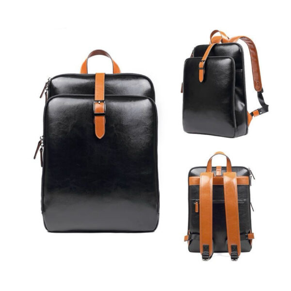 A09.3-03/Leather Multifunctional Business Backpack for Men Large Capacity Laptop Bag