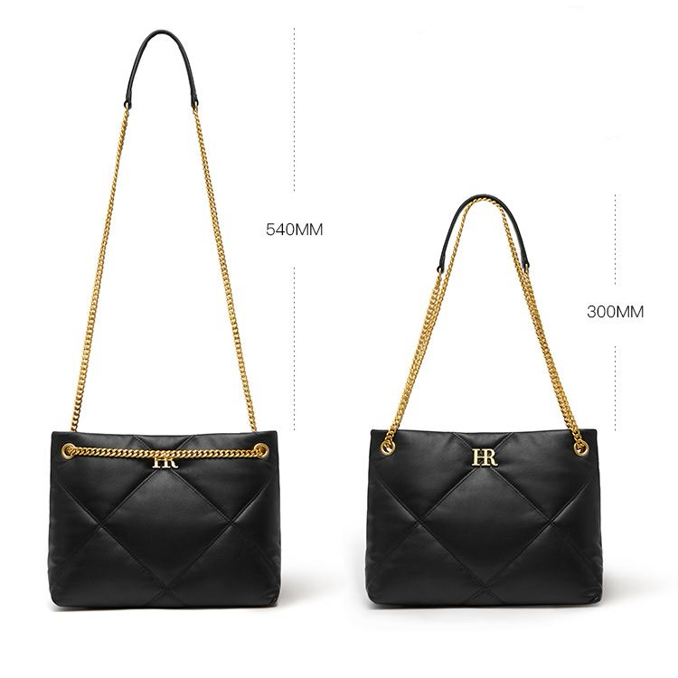 A09.4-01/Genuine Leather Quilted Chain Tote Bag Commute Crossbody Shoulder Bag - Image 2
