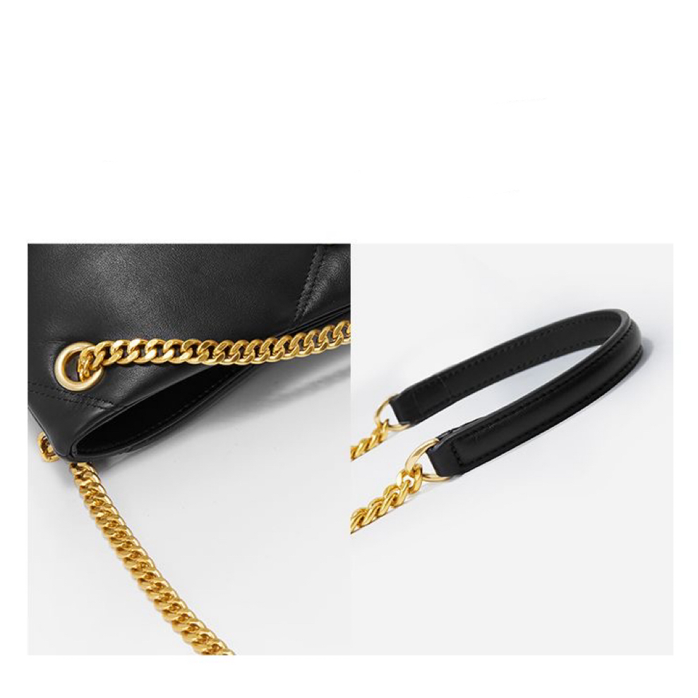 A09.4-01/Genuine Leather Quilted Chain Tote Bag Commute Crossbody Shoulder Bag - Image 5