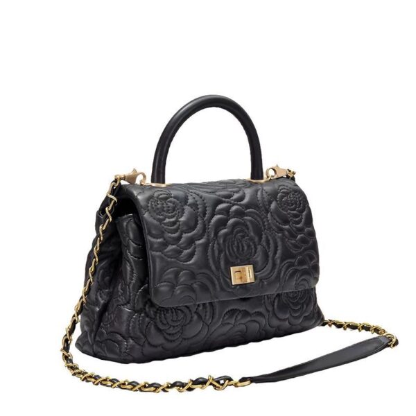 A09.4-02/Camellia Embossed Lambskin Handbag Classic Crossbody Shoulder Bag