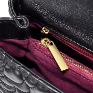 A09.4-02/Camellia Embossed Lambskin Handbag Classic Crossbody Shoulder Bag - Image 6