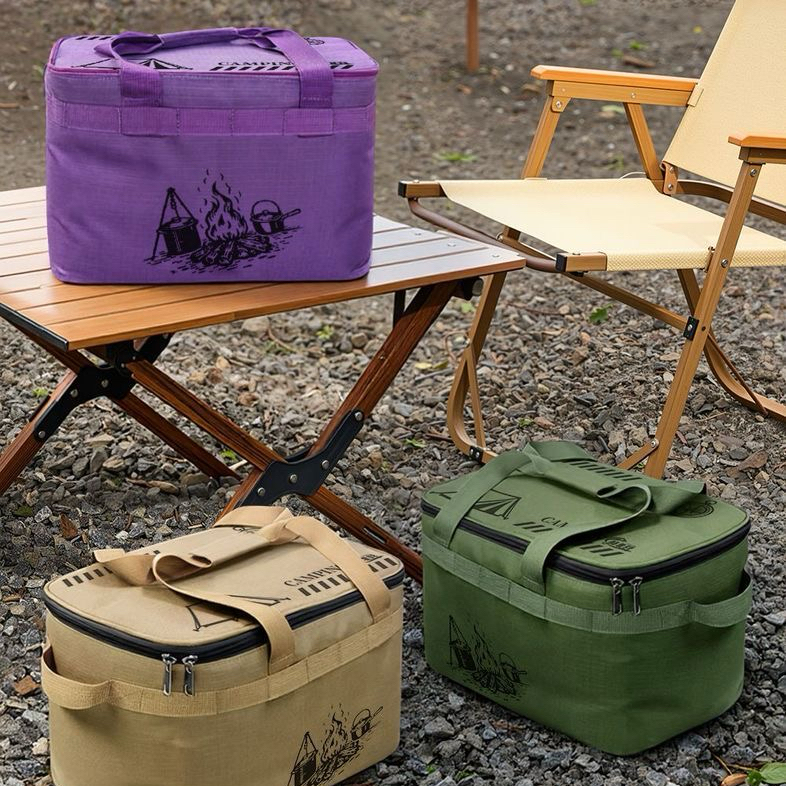 A09.5-01/Camping Storage Bag Large Capacity Portable Outdoor Picnic Cookware Organizer - Image 4