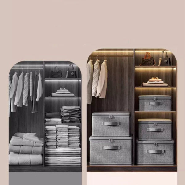 A09.5-03/Lockable Fabric Storage Box Privacy Organizer with Password Lock for Home Dorm