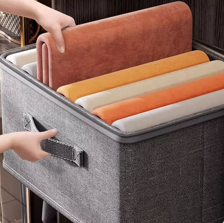 A09.5-03/Lockable Fabric Storage Box Privacy Organizer with Password Lock for Home Dorm - Image 4
