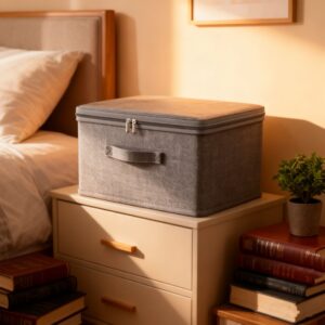 A09.5-03/Lockable Fabric Storage Box Privacy Organizer with Password Lock for Home Dorm - Image 9