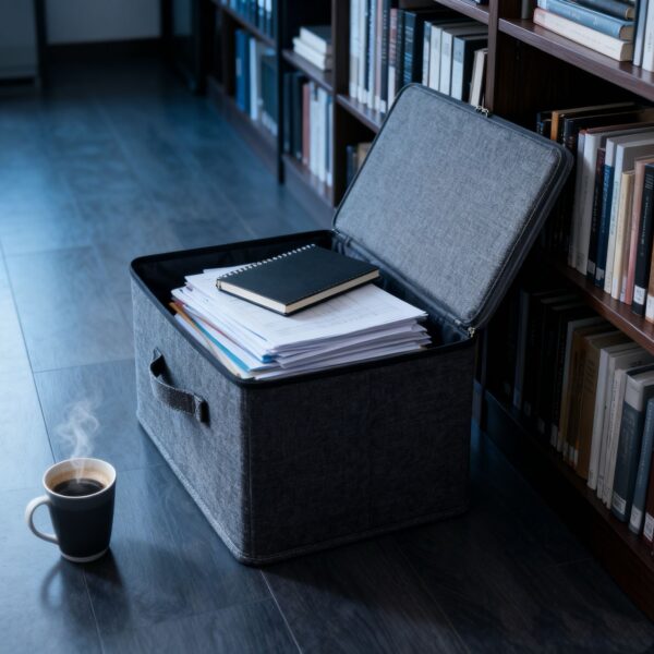 A09.5-03/Lockable Fabric Storage Box Privacy Organizer with Password Lock for Home Dorm