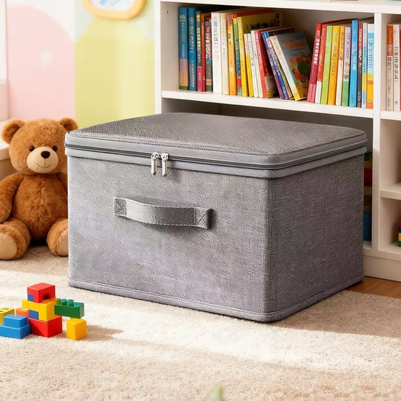 A09.5-03/Lockable Fabric Storage Box Privacy Organizer with Password Lock for Home Dorm - Image 8