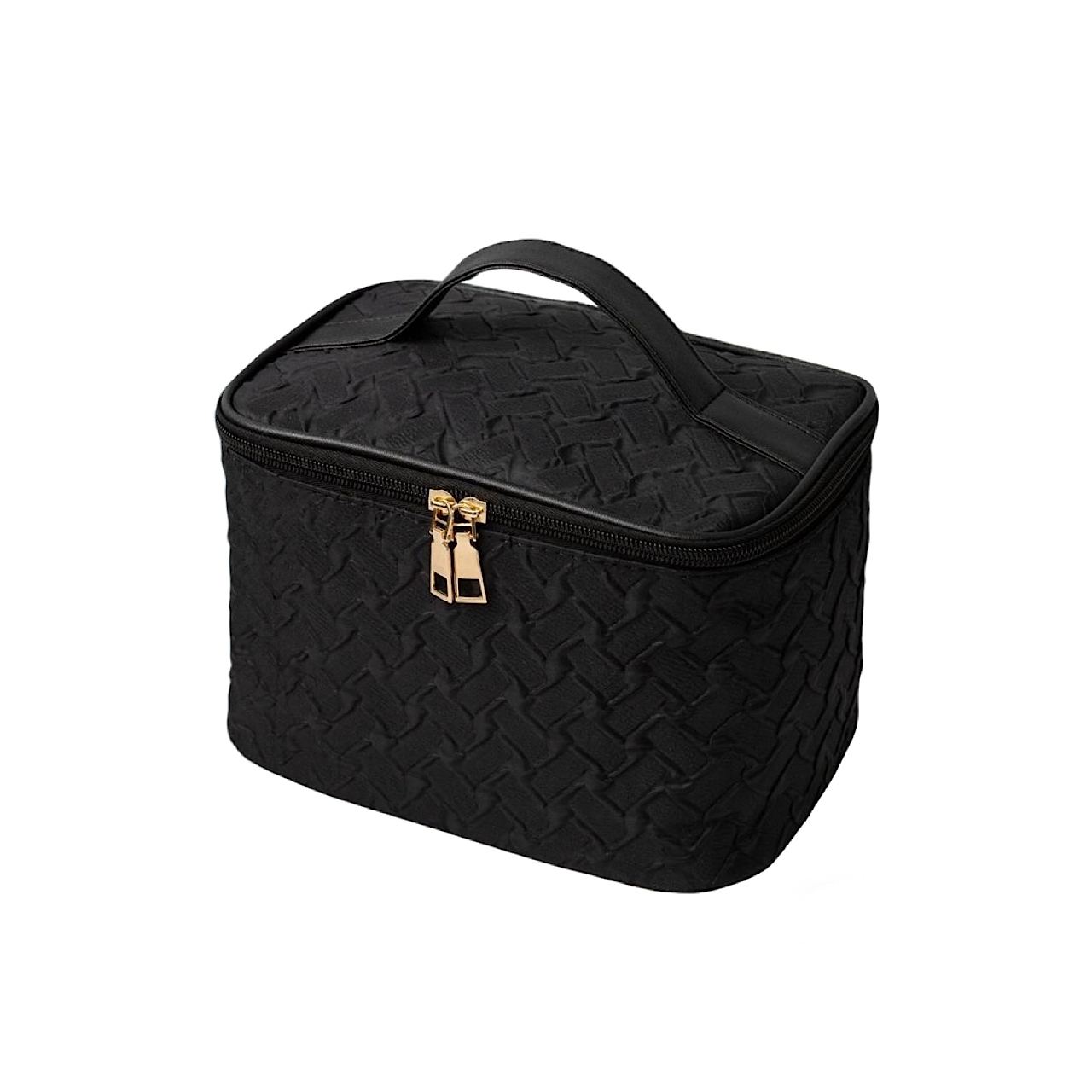 A09.6-01/Embossed Cosmetic Bag Large Capacity Travel Toiletry Storage Handbag 21×14×14cm - Image 1