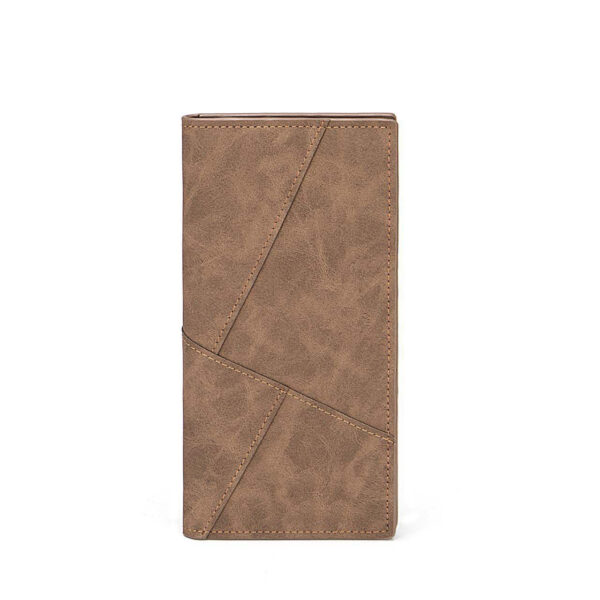 A09.7-02/Retro Suede Leather Long Wallet for Men Multi-Functional Card Coin Holder Brown