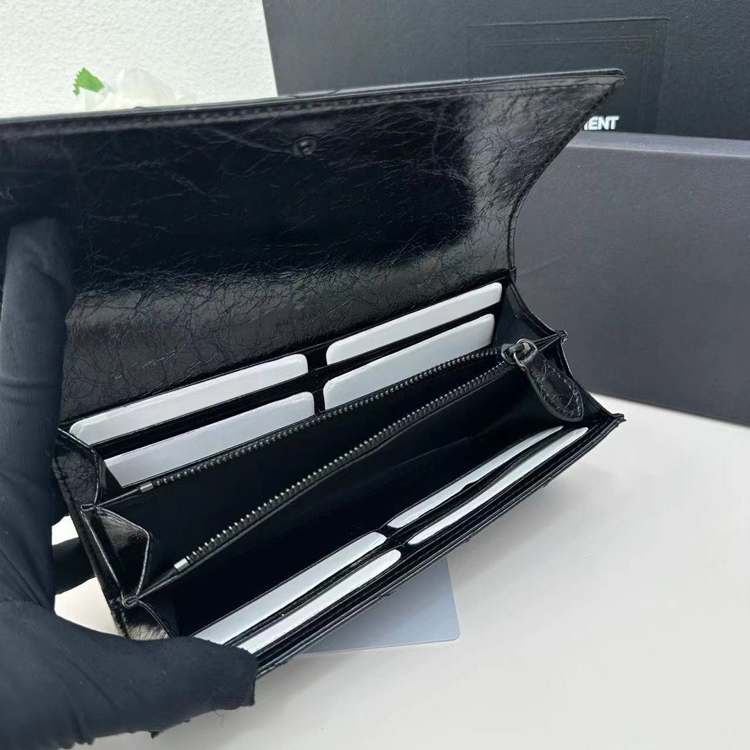 A09.7-03/Luxury Long Wallet for Men & Women - Large Capacity Slim PU Leather Fashion Purse - Image 4