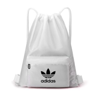 A09.8-02/Adidas Drawstring Sports Bag - Waterproof Gym Backpack for Basketball & Football, 41x1x49cm - Image 2
