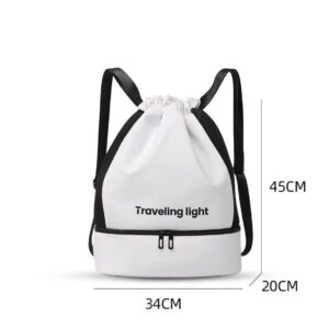 A09.8-03/Waterproof Dry Wet Separation Backpack - Large Capacity Sports Gym & Swim Drawstring Bag - Image 2