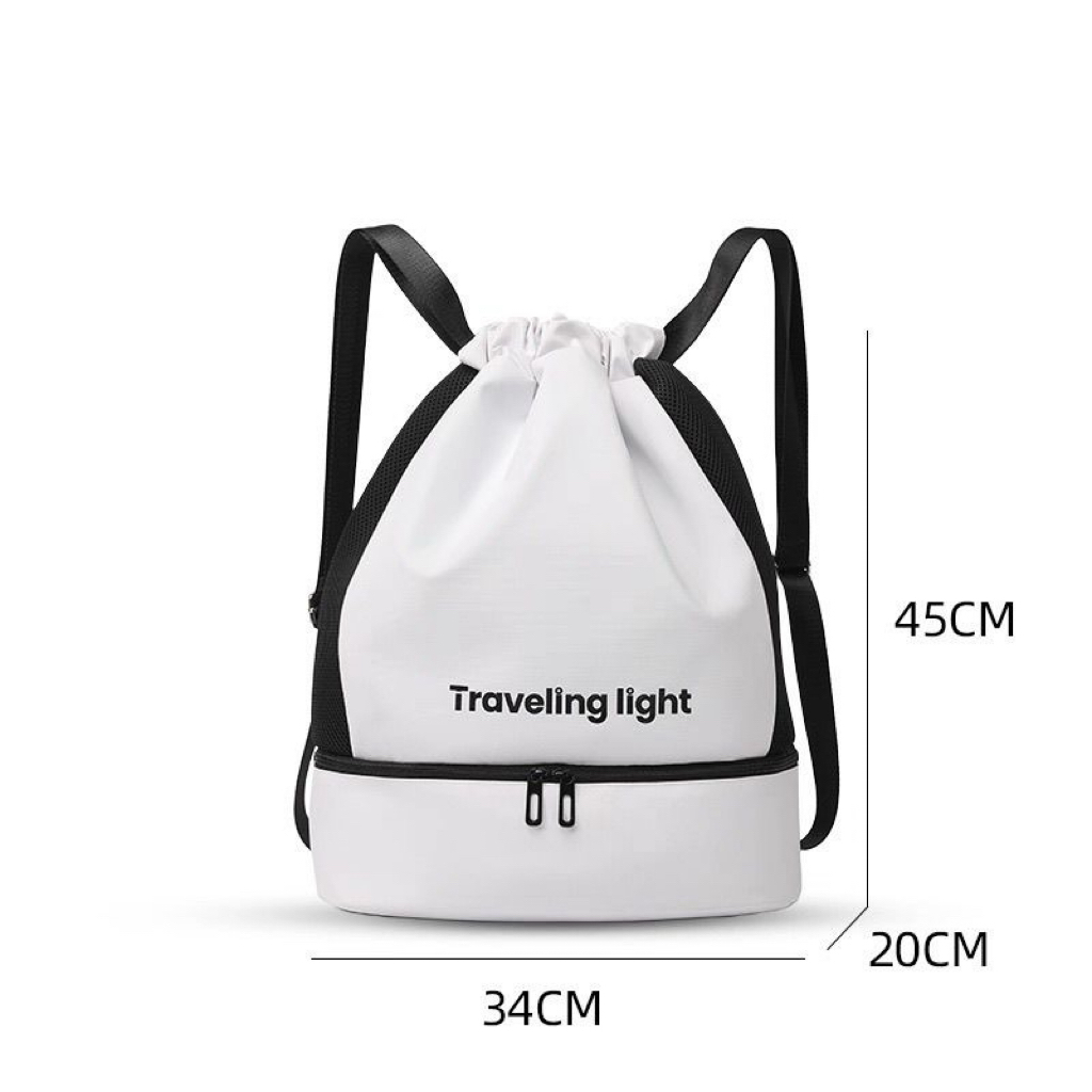A09.8-03/Waterproof Dry Wet Separation Backpack - Large Capacity Sports Gym & Swim Drawstring Bag - Image 2