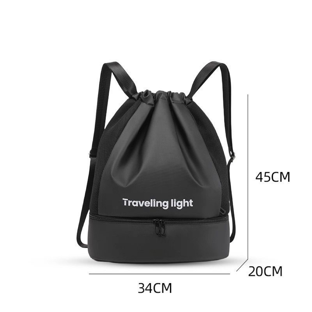 A09.8-03/Waterproof Dry Wet Separation Backpack - Large Capacity Sports Gym & Swim Drawstring Bag - Image 4